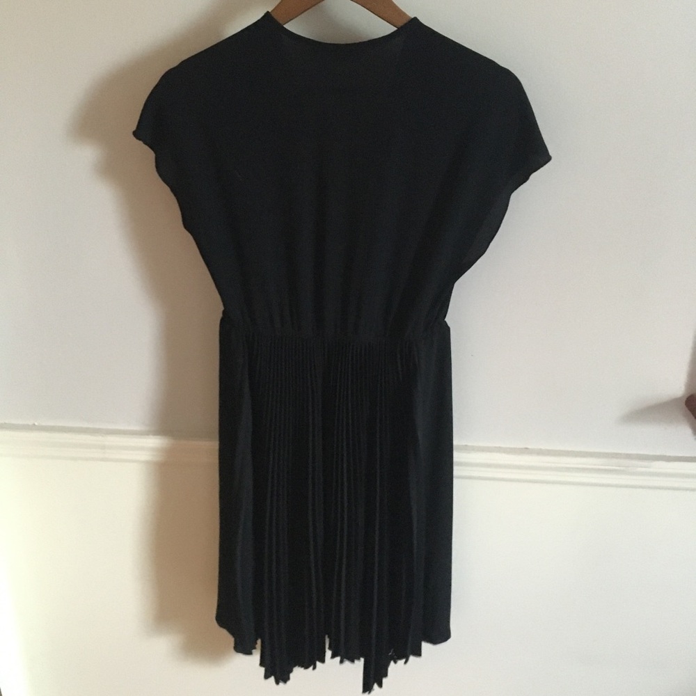 All Saints Black Myer Pleated Dress Sz Small - Picture 8 of 15